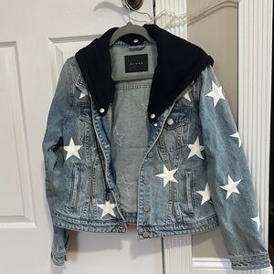 Blank NYC Blue Jean Jacket with White Star Accents